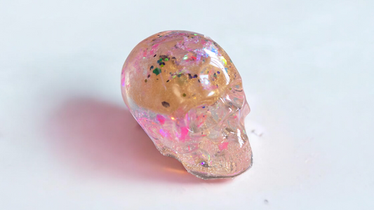 Scull small sparkling pink