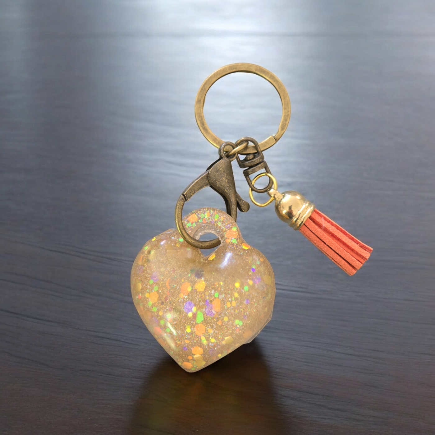 Keycharm puffy heart gold