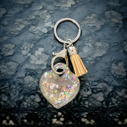 Keycharm puffy heart sparkling