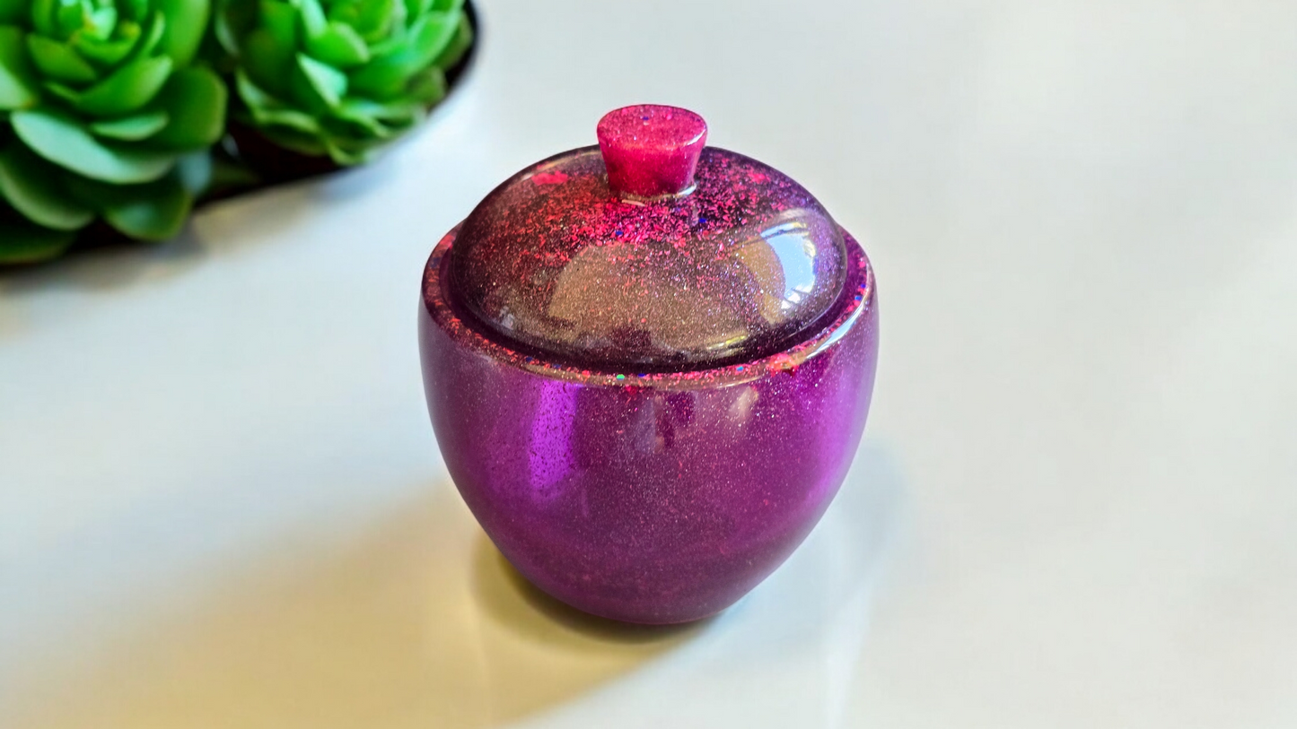 Jar Round Medium in Purple sparkle