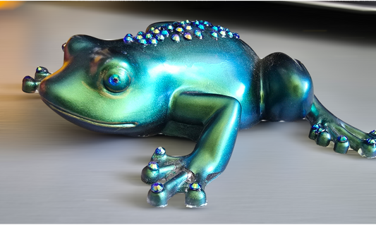 Frog chic blue/green with rhinestones