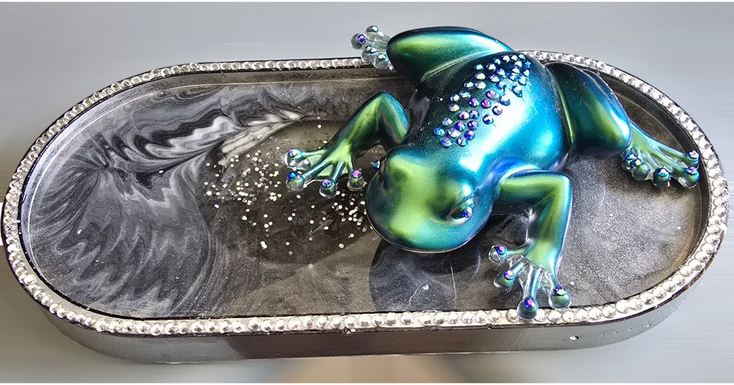 Frog chic blue/green with rhinestones