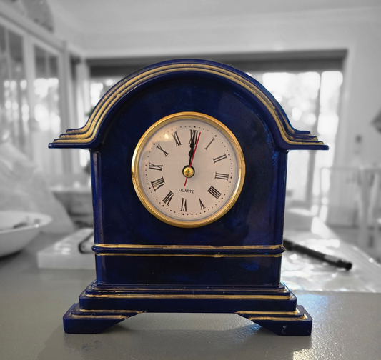 Clock blue and gold