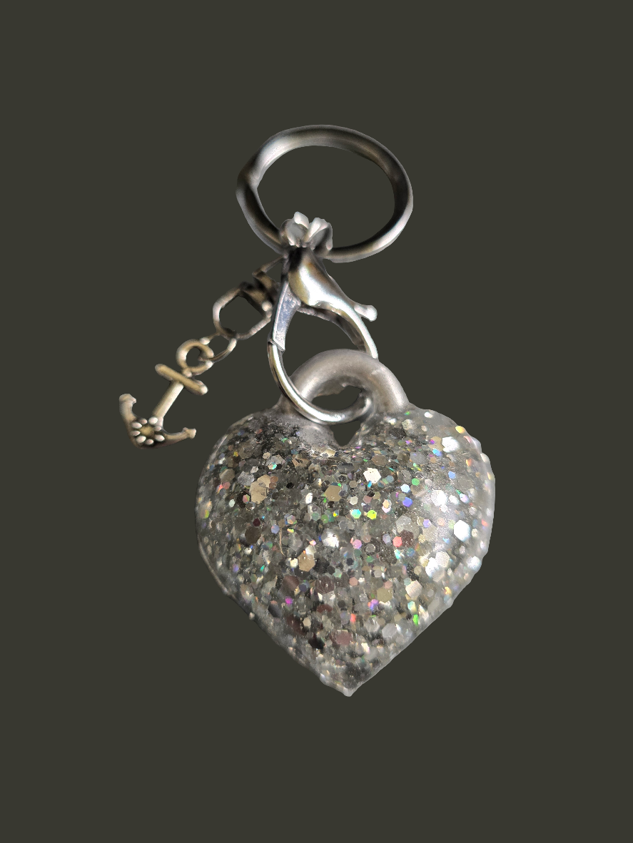 Keycharm puffy heart mirror mirror