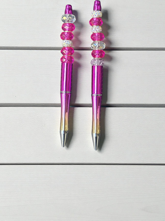 Beaded pens Ruby red