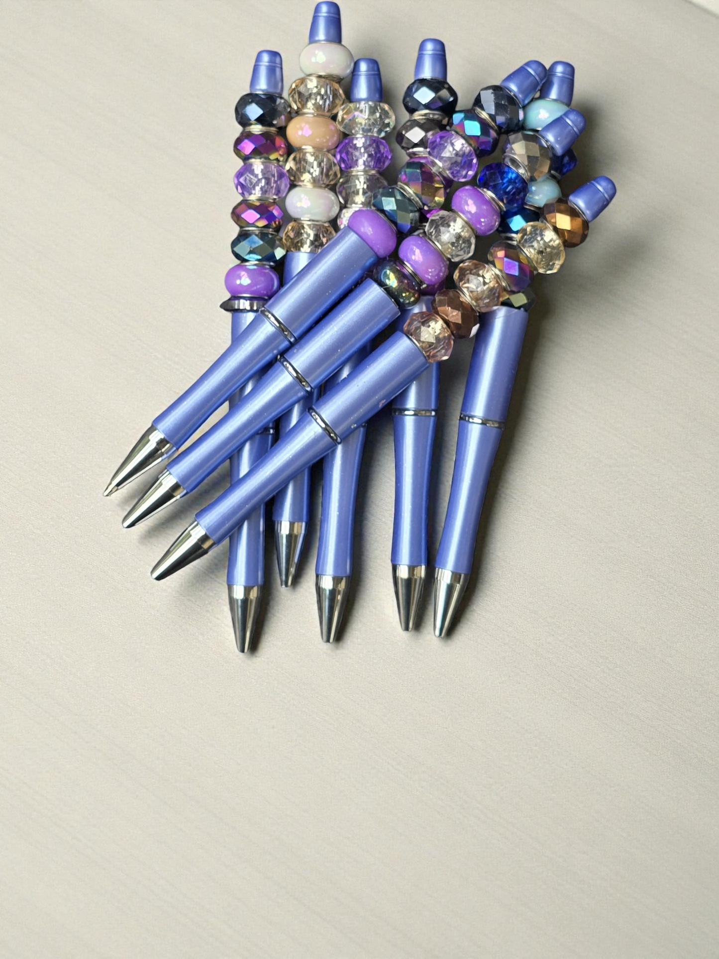 Beaded pen blue