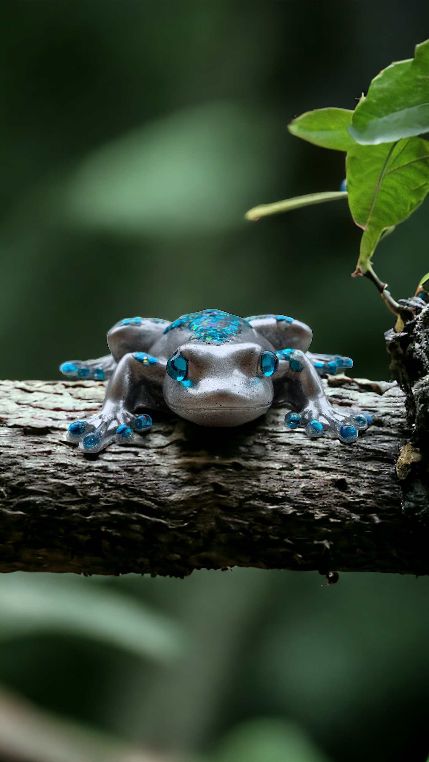 Chic Silver Frog with blue accent