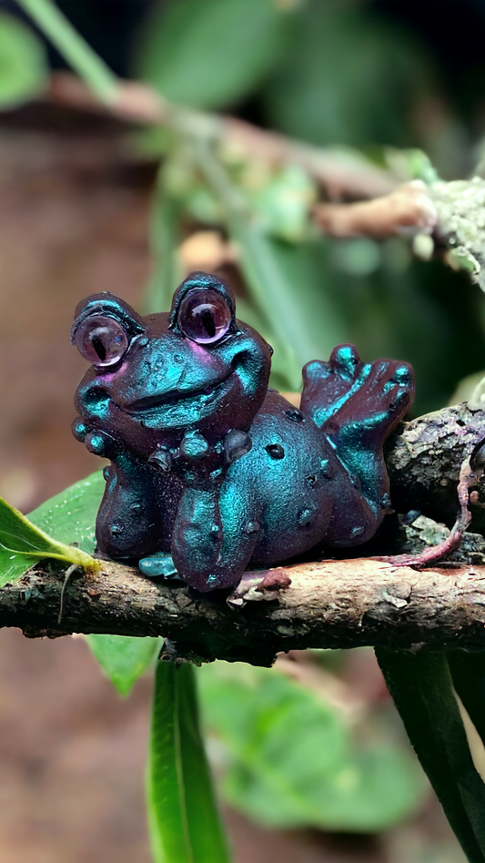 Frog  Happy  Teal / Purple