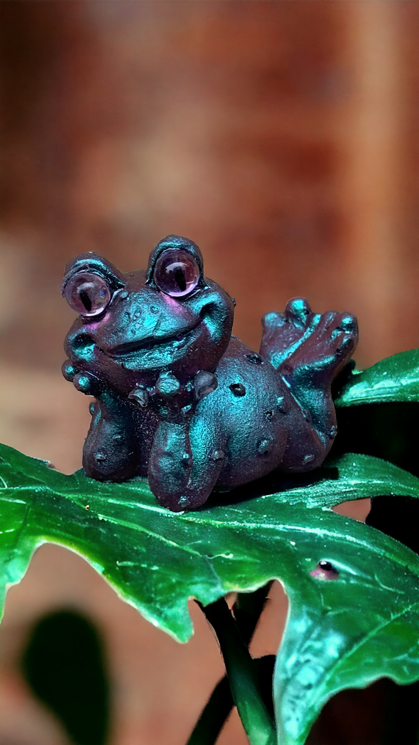 Frog  Happy  Teal / Purple