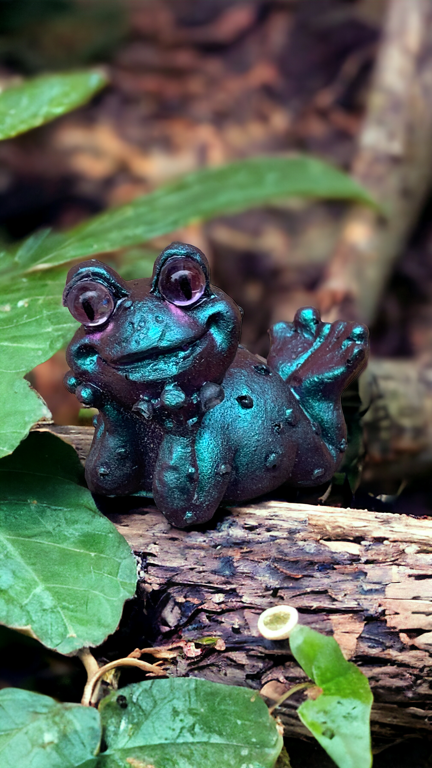 Frog  Happy  Teal / Purple