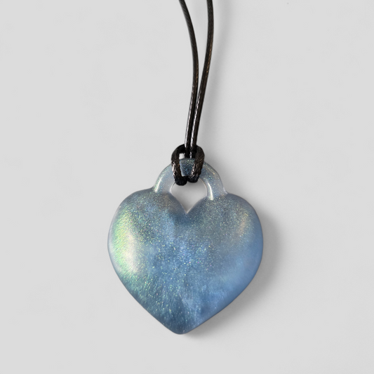 Pendant puffy heart blue