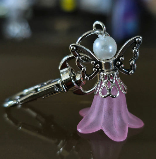 Angel Flower Petal keycharm pink 4 per set